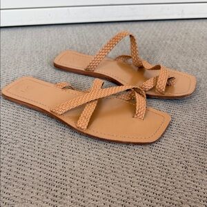 LOQ Tan Braided Strap Sandals - Size 40